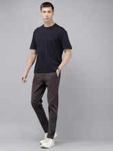 Men's Charcoal Cotton Caribbean Slim Fit Solid 5 Pocket Cross Pocket Trouser